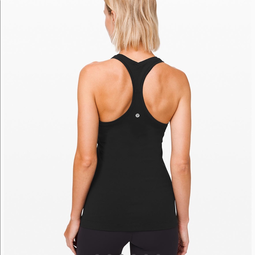 Cropped, blue, Lululemon cool racerback tank top